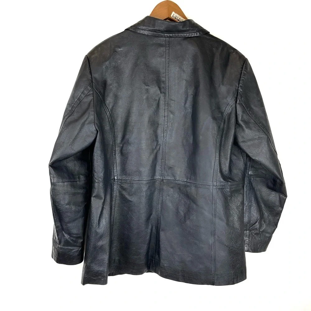 Worthington Vintage Black Leather Blazer - Picture 5 of 8